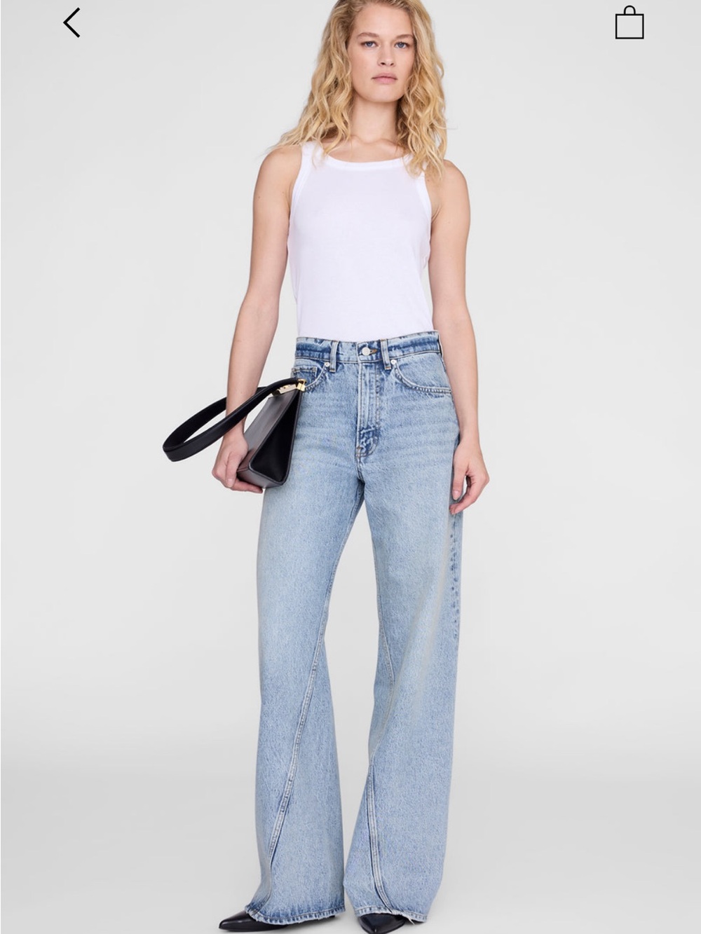 Anine Bing Brie denim in light wash 25"